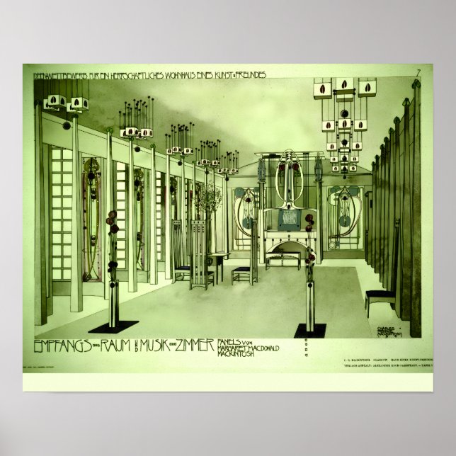 Charles Rennie Mackintosh 1901 Drawing Poster (Front)