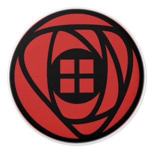 Charles Rennie Mackintosh Arts & Crafts Style Rose Ceramic Knob