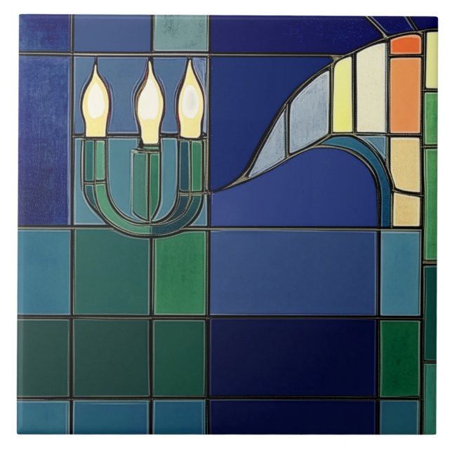 Charles Rennie Mackintosh Candles - Left Side  Tile (Front)