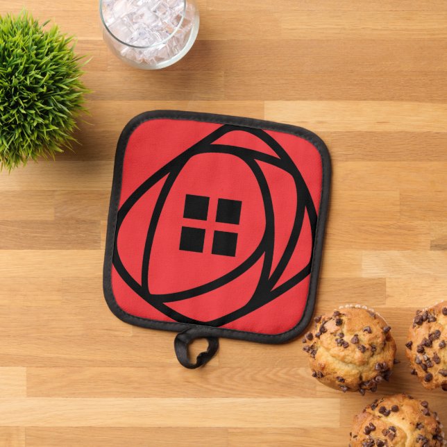 Charles Rennie Mackintosh Red Rose Pot Holder (Top Down)