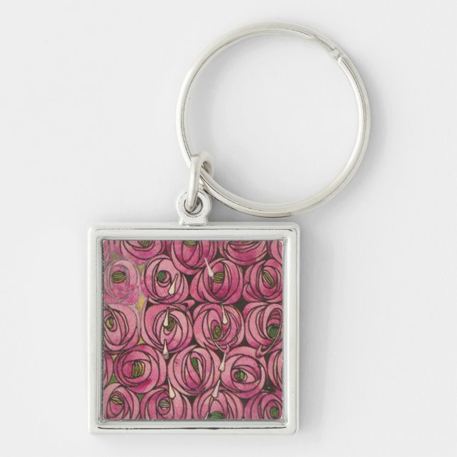 Charles Rennie Mackintosh - Roses Key Ring (Front)