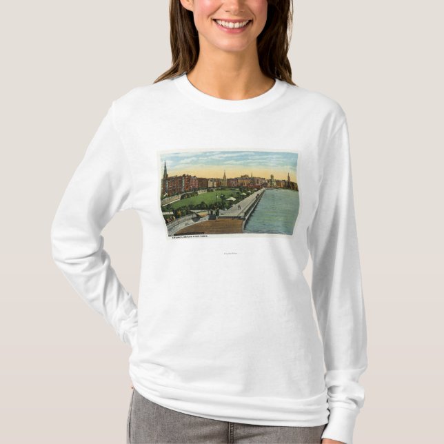 Charles River Basin and Esplanade View T-Shirt (Front)