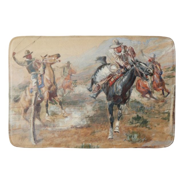 Charles Russell The Getaway Vintage Western  Bath Mat (Front)