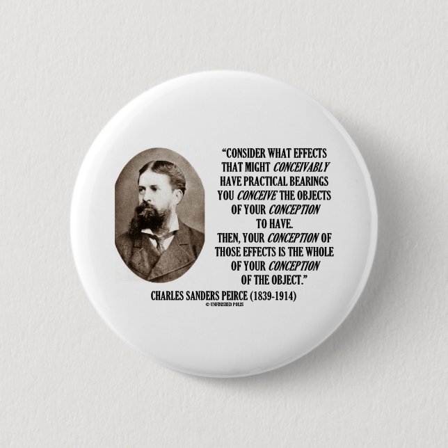 Charles Sanders Peirce Effects Objects Conception 6 Cm Round Badge (Front)