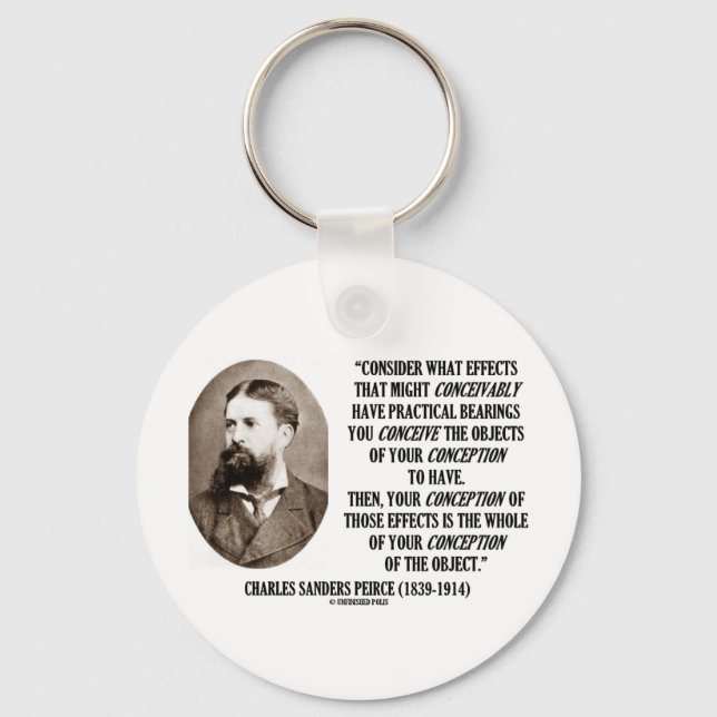 Charles Sanders Peirce Effects Objects Conception Key Ring (Front)
