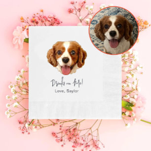 Charles Spaniel Dog Drink On Me Personalised Napkin
