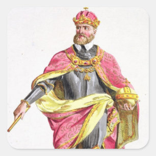 Charles V (1500-58) from 'Receuil des Estampes, re Square Sticker