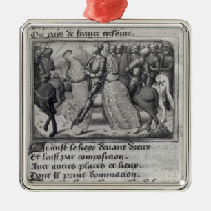 Charles VII  and Joan of Arc at the Siege of Metal Tree Decoration