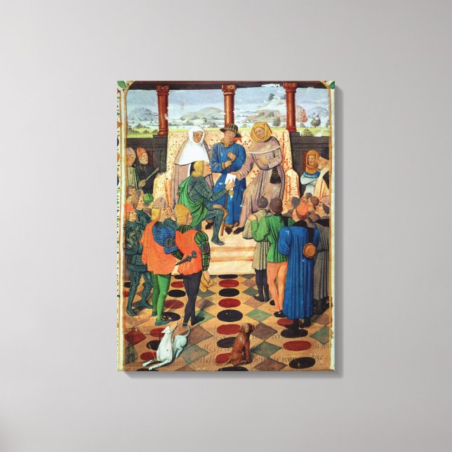 Charles VII  giving a document to Joan of Arc Canvas Print (Front)
