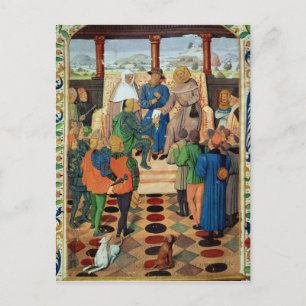 Charles VII giving a document to Joan of Arc Postcard