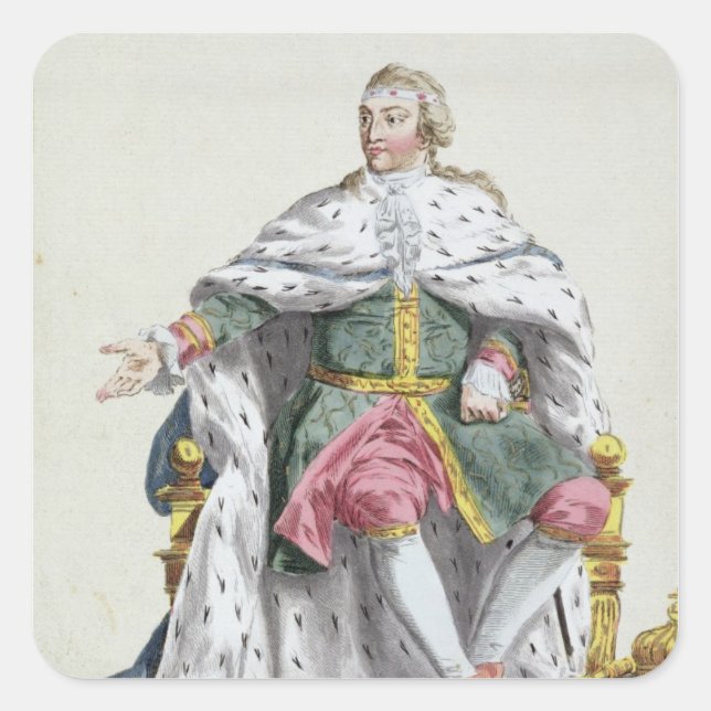 Charles XII (1682-1718) King of Sweden from 'Receu Square Sticker (Front)
