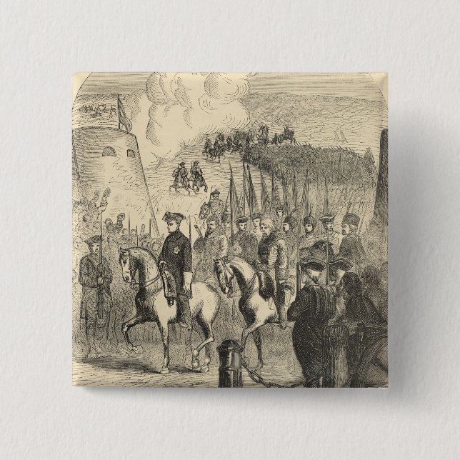 Charles XII of Sweden entering Copenhagen 15 Cm Square Badge (Front)
