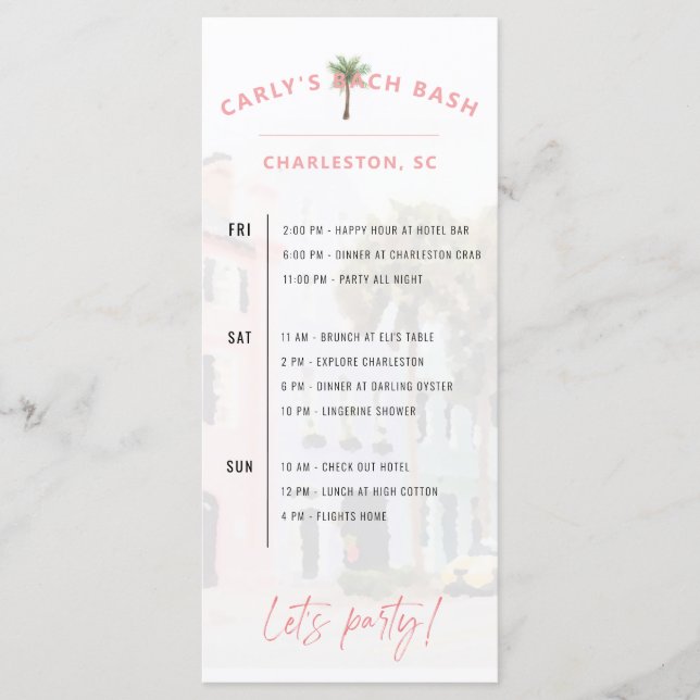 Charleston Bach Weekend Itinerary Programme (Front)