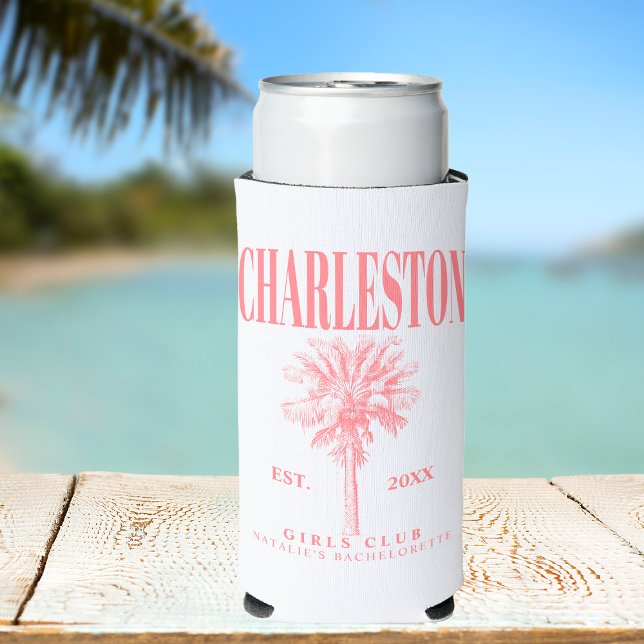 Charleston Bachelorette Custom Luxury Social Club Seltzer Can Cooler (Creator Uploaded)