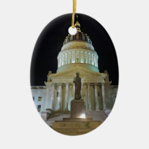 Charleston Capitol at Night Ceramic Tree Decoration