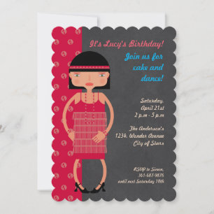 Charleston Chic girl Birthday Party Invitation