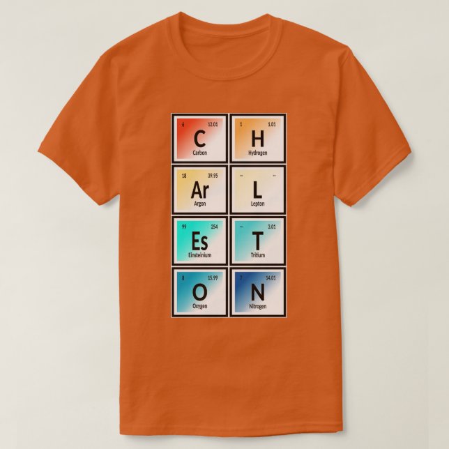 Charleston City Periodic Table of Elements T-Shirt (Design Front)