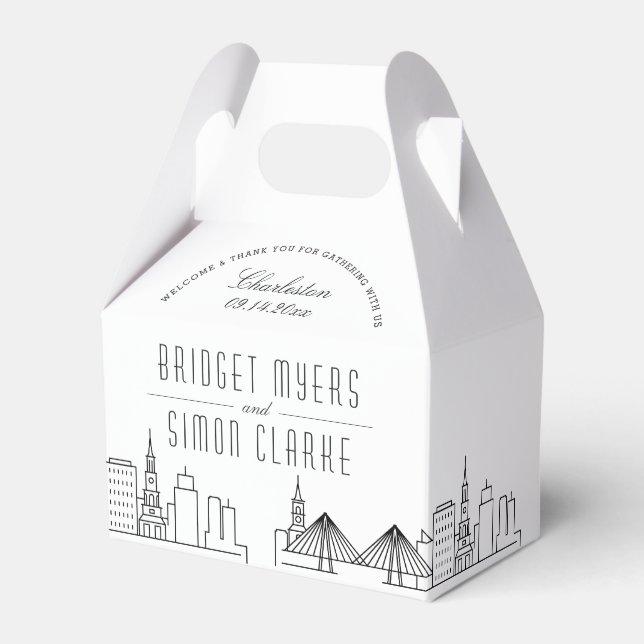 Charleston | City Skyline Wedding Favour Favour Bo Box (Front Side)