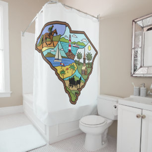 Charleston Columbia South Carolina Myrtle Beach Shower Curtain