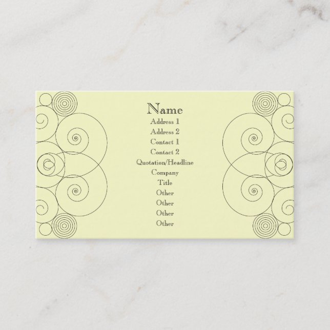 Charleston - Cream Business Card (Front)