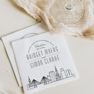 Charleston Deco Skyline   Wedding Event Napkins