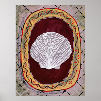 Charleston Farmhouse Shell Print Wall Hanging