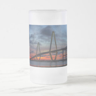 Charleston Fire Like Sunset Frosted Glass Beer Mug