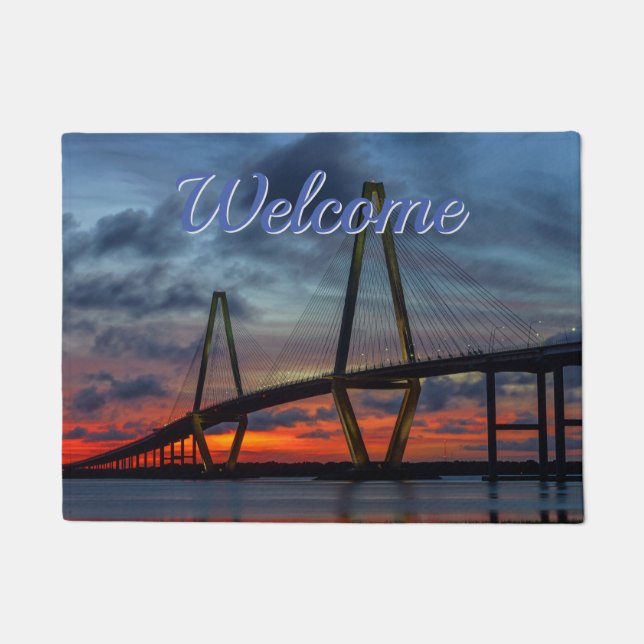 Charleston Fire Like Sunset Welcome Doormat (Front)