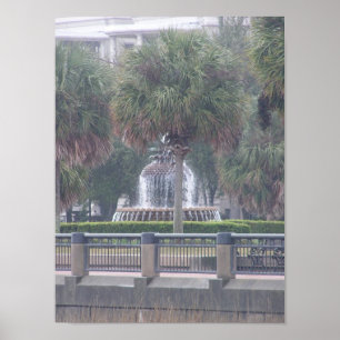 Charleston Fountain Poster