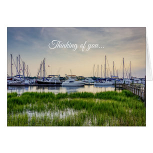 Charleston Harbour Boats Sunset Thinking of You