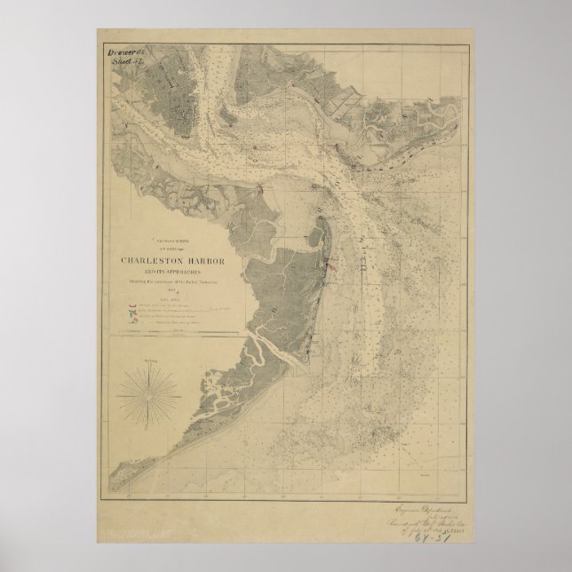 Charleston Harbour Map Poster (Front)