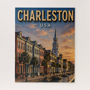Charleston Historic Waterfront and Rainbow Row Jigsaw Puzzle