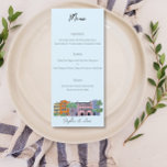 Charleston Menu for Wedding Watercolor design<br><div class="desc">Indulge in a culinary experience inspired by the charm and flavours of Charleston with our watercolor-designed wedding menu. This elegant and artistic menu showcases the delectable dishes that will be served at your special day. The watercolor design features soft and vibrant hues, reminiscent of the city's coastal beauty and vibrant...</div>