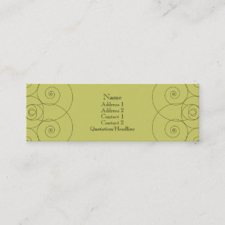 Charleston - Muted Yellow Green (Double Sided) Mini Business Card