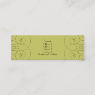 Charleston - Muted Yellow Green Mini Business Card