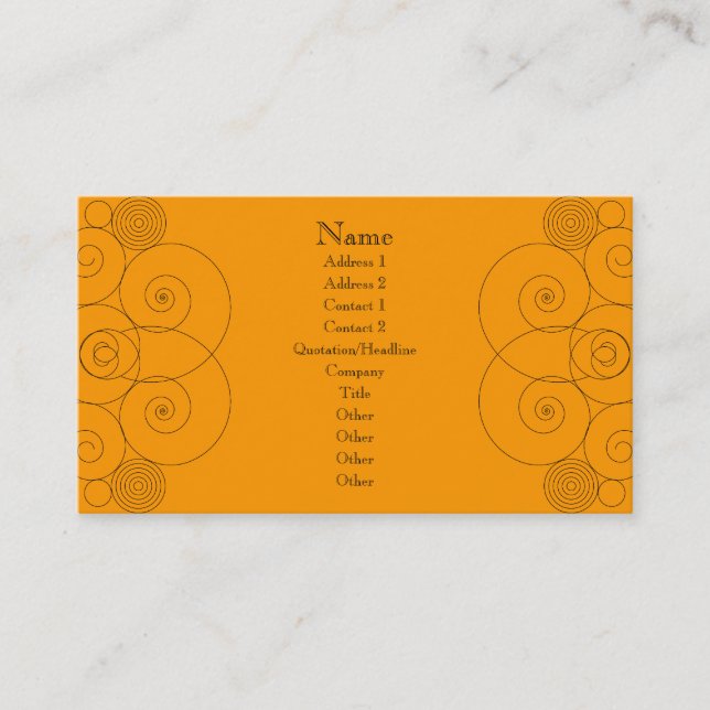 Charleston - Orange Business Card (Front)