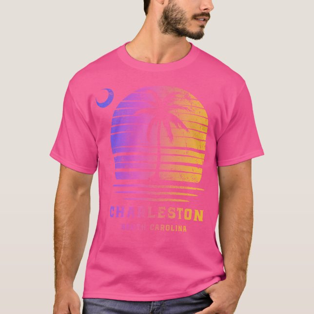 Charleston Palmetto Tree South Carolina Vacations  T-Shirt (Front)