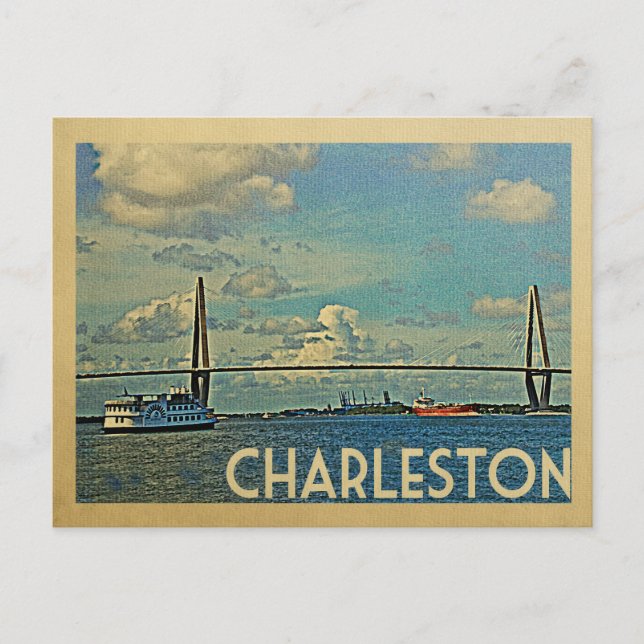 Charleston Postcard South Carolina Vintage Travel (Front)