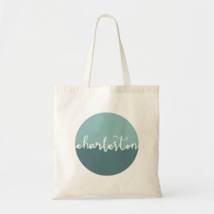 Charleston, SC Blue Circle Ombre Tote Bag