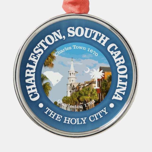 Charleston SC (C) Metal Tree Decoration (Front)