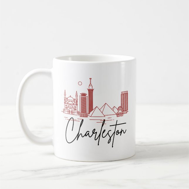 Charleston, SC | City Stylised Skyline Coffee Mug (Left)