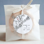 Charleston SC Elegant Black White Wedding Favour Classic Round Sticker<br><div class="desc">Add a charming touch to your Charleston wedding favours with these elegant black and white Lowcountry South Carolina map-themed stickers. Perfect for sealing favour bags or decorating gifts at historic and romantic venues like the William Aiken House, Boone Hall Plantation, Magnolia Plantation and Gardens, The Cedar Room, Lowndes Grove Plantation,...</div>