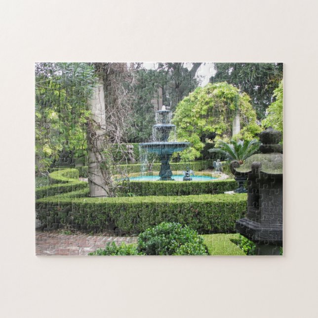 Charleston SC Garden Fountain Jigsaw Puzzle (Horizontal)
