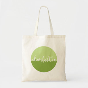 Charleston, SC Green Circle Ombre Tote Bag