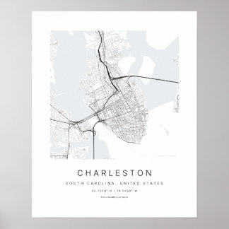 Charleston SC Minimalist City Map Art Print