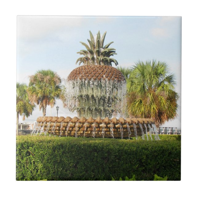 Charleston SC Pineapple Fountain, Waterfront Park Tile (Front)