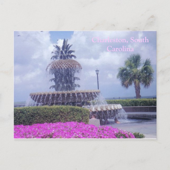 Charleston, SC Postcard and Flowers (Front)