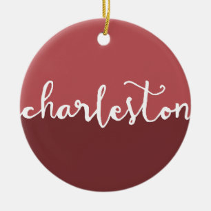 Charleston, SC   Rust Circle Ombre Ceramic Tree Decoration