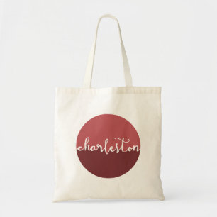 Charleston, SC Rust Circle Ombre Tote Bag
