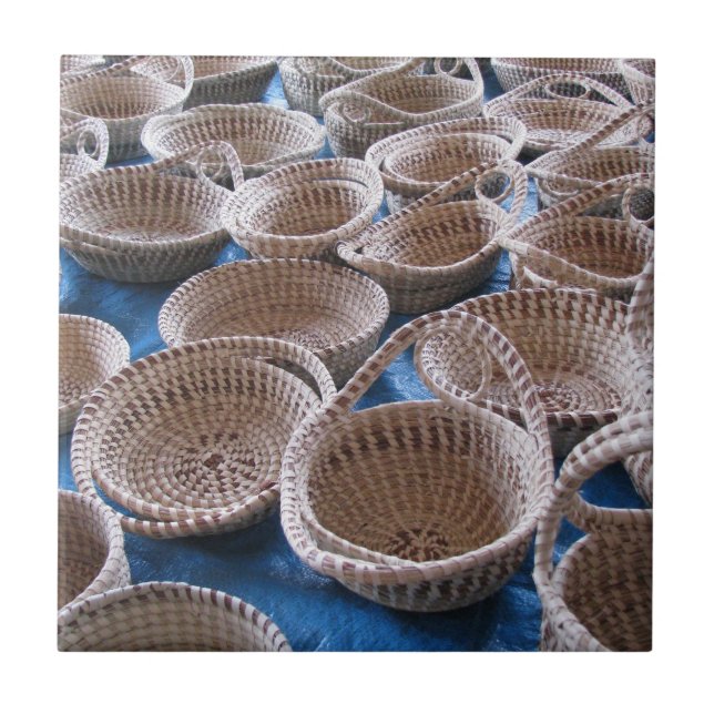 Charleston SC Sweetgrass Baskets Tile (Front)